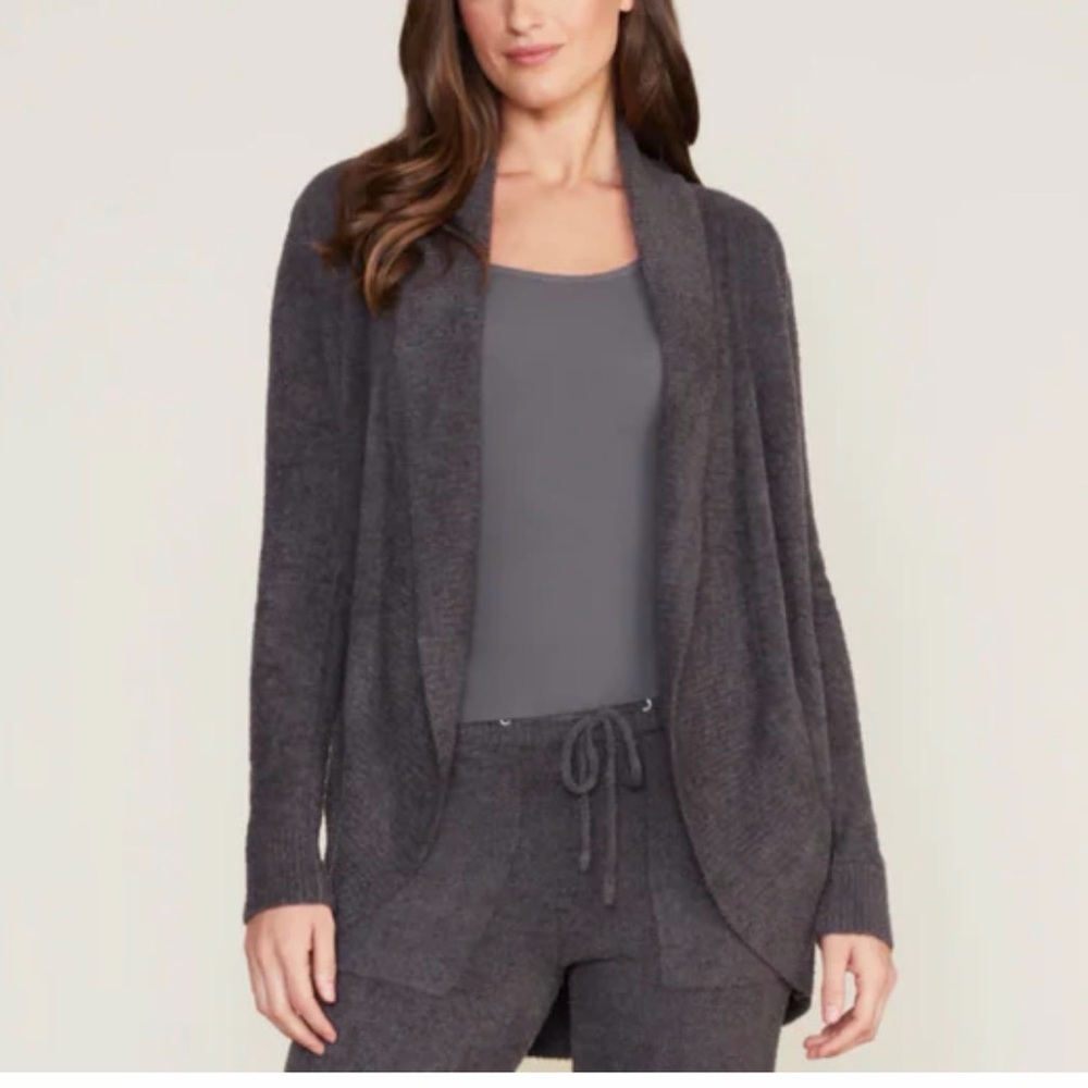 Barefoot Dreams® CozyChic Lite® Circle Cardigan in Carbon Size Medium